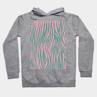 Pink and Green Zebra Stripes Hoodie